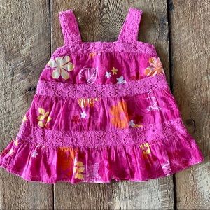 Children’s Place crochet layered pink tank 3T